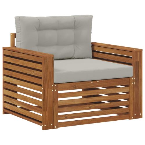 Комплект дивани за открито Солидно акациево дърво и полиестер