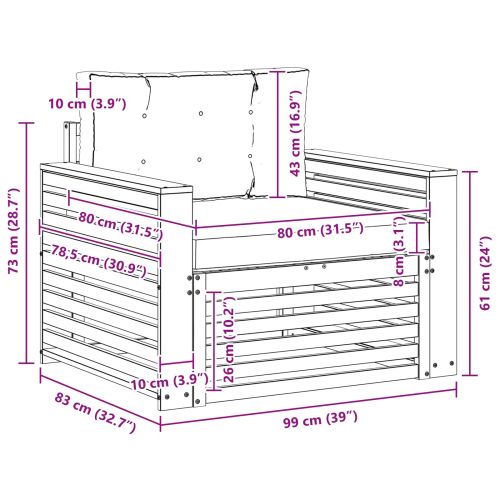 Комплект дивани за открито Солидно акациево дърво и полиестер
