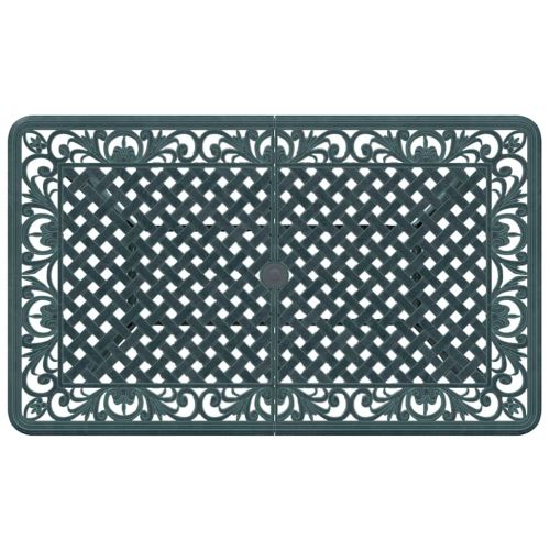 Градинска маса, зелена, 150x90x72 см, лят алуминий