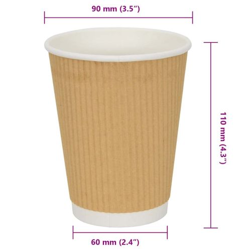 Хартиени чаши за кафе 500 бр. 12oz 300ml Кафяво