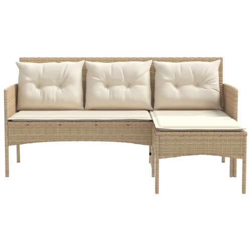 Градински Софа Комплект с възглавница 2 pcs полиратан