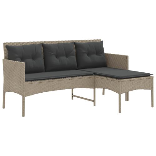 Градински Софа Комплект с възглавница 2 pcs полиратан