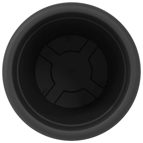 Кръгла саксия за цветя 6 pcs Черно Ø 26 x 21.5 см Пластмаса