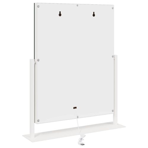 LED огледало за гримиране Бял 44 x 10 x 53 см Стъкло и стомана