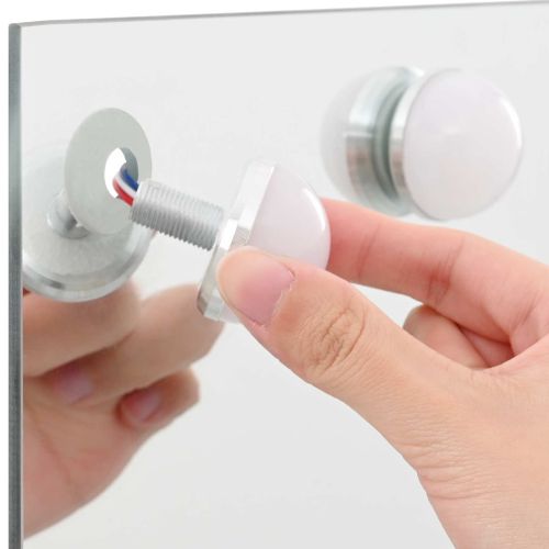 LED огледало за гримиране Бял 50 x 10 x 44 см Стъкло и стомана