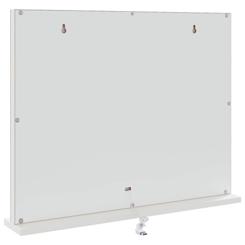 LED огледало за гримиране Бял 58 x 10 x 47 см Стъкло и стомана