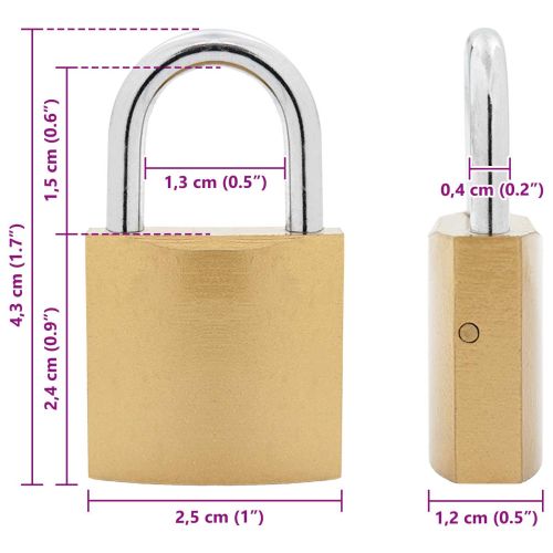 U Lock с ключове 6 pcs Месинг Желязо
