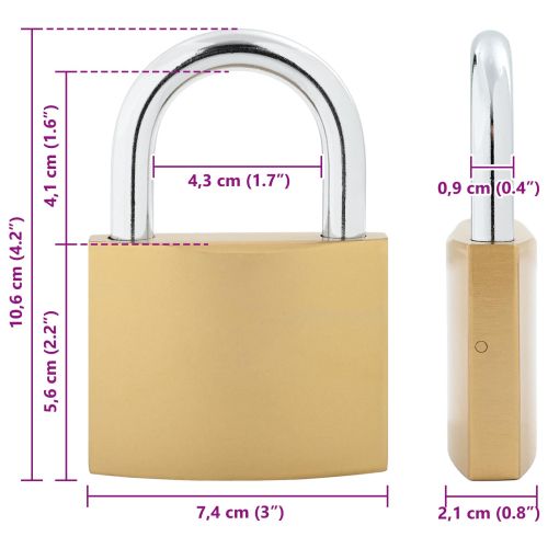 U Lock с ключове 2 pcs Месинг Желязо