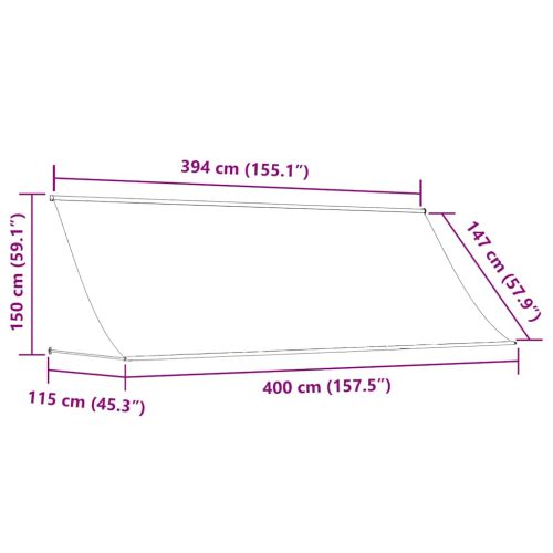Сенник с падащо рамо, 400x150 см, антрацит