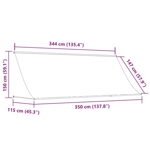 Сенник с падащо рамо, 350x150 см, кремав