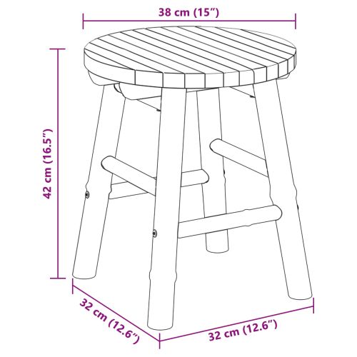 Градински стол Светло кафяво Ø 38 x 42 см Бамбук