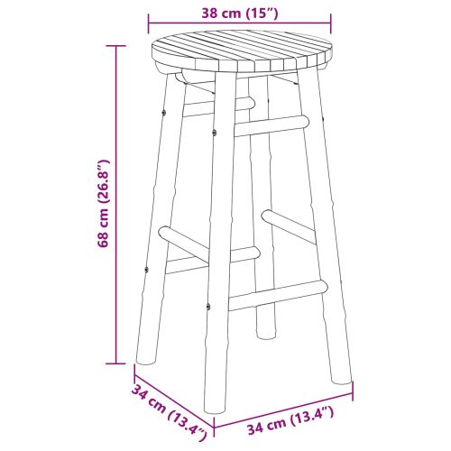 Градински стол Естествен Ø 38 x 68 см Бамбук