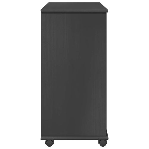 Плъзгащ кабинет с колело Сив 63,5 x 39 x 79 см Солиден бор
