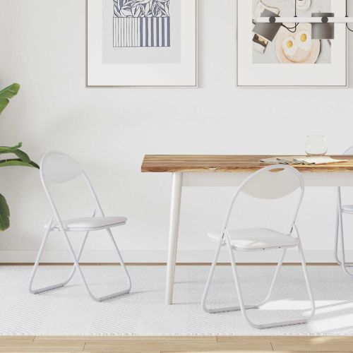 Сгъваем стол 2 pcs Бял 48 x 43,5 x 81 см Изкуствена