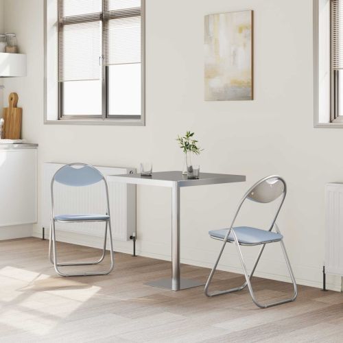 Сгъваем стол 2 pcs Сив 48 x 43,5 x 81 см Изкуствена