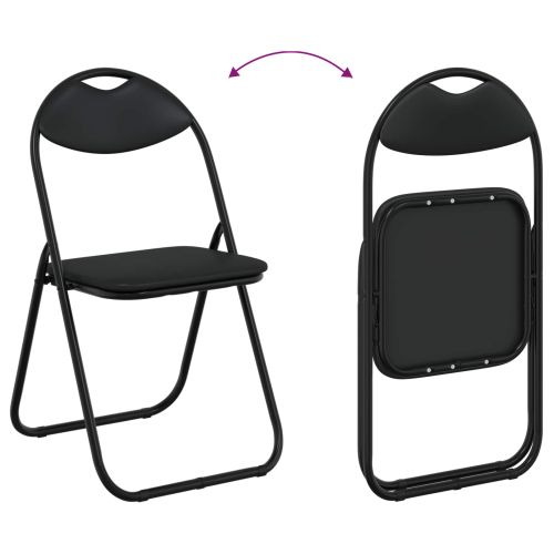 Сгъваем стол 2 pcs Черен 48 x 43,5 x 81 см Изкуствена