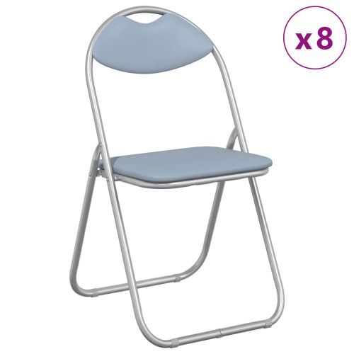 Сгъваем стол 8 pcs Сив 48 x 43,5 x 81 см Изкуствена