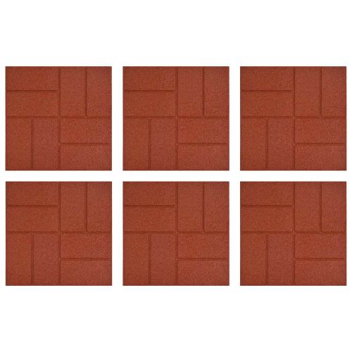 Стъпаловиден камък 6 pcs Червено 40,5 x 40,5 x 2 см Каучук