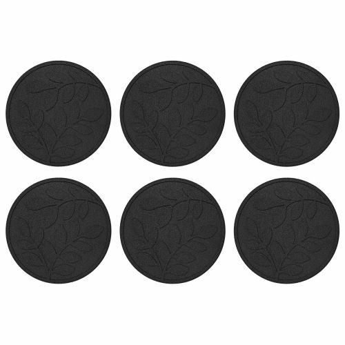 Стъпаловиден камък 6 pcs Черен Ø 44 x 2 см Каучук