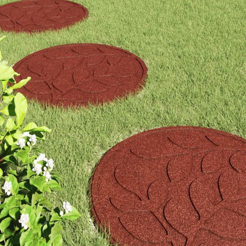 Стъпаловиден камък 6 pcs Червено Ø 44 x 2 см Каучук