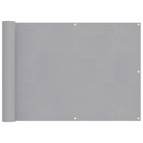 Балконен екран Светлосиво 75 x 200 cm PU покрит оксфорд алу