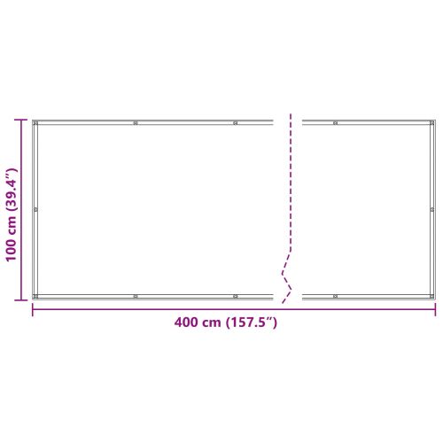 Балконен екран Светлосиво 100 x 400 cm Оксфордска тъкан