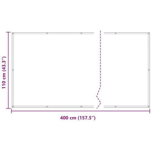 Балконен екран Антрацит 110 x 400 cm Оксфордска тъкан
