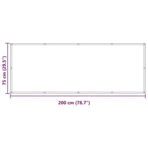 Балконен екран 75 x 200 cm Оксфордска тъкан Правоъгълна Черен