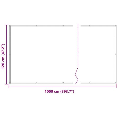 Балконен екран 120 x 1000 cm Оксфордска тъкан Правоъгълна