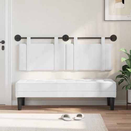 Висяща табла Монтиране на стена Бял 150 x 55 x 5 см текстил