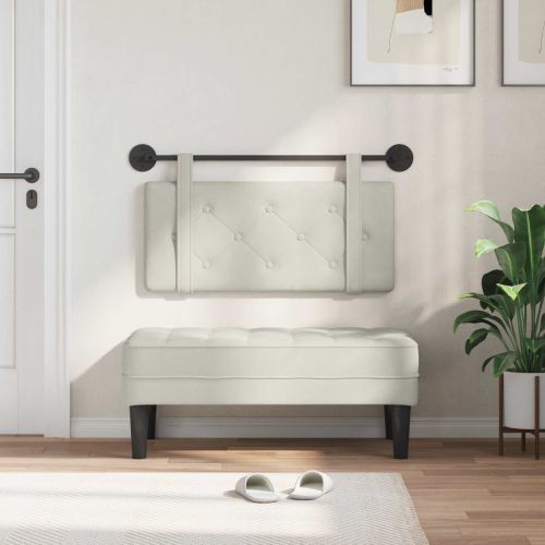 Висяща табла Монтиране на стена Крем 100 x 55 x 5 см Кадифе