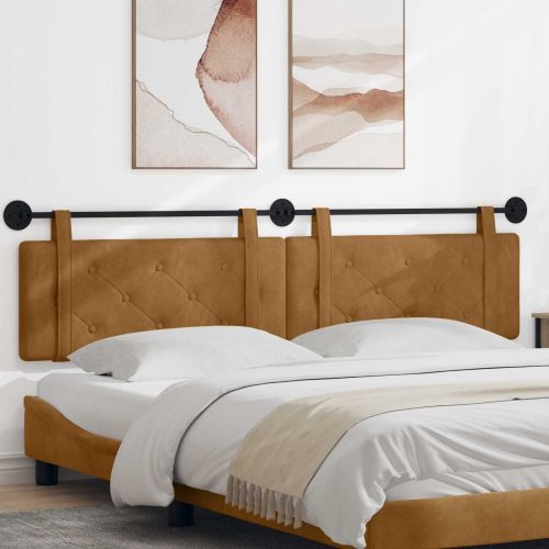 Висяща табла Монтиране на стена Кафяво 210 x 55 x 5 см Кадифе