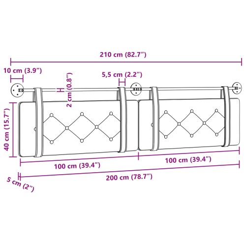 Висяща табла Червено 210 x 55 x 5 см Изкуствена