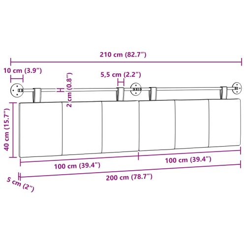 Висяща табла На райета Дънково син 210 x 55 x 5 см текстил