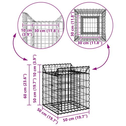 Габиона повдигнато легло Сребристо