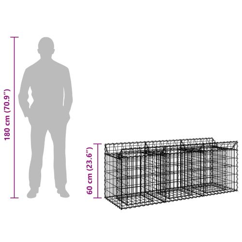 Габиона повдигнато легло Сребристо
