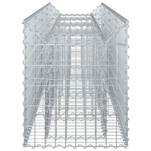 Габиона повдигнато легло Сребрист 200 x 50 x 60 cm