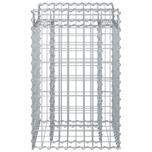 Габиона повдигнато легло Сребрист 50 x 50 x 80 cm