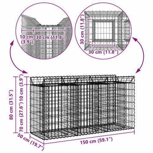 Габиона повдигнато легло Сребристо