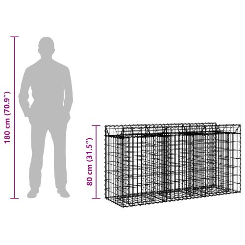 Габиона повдигнато легло Сребристо