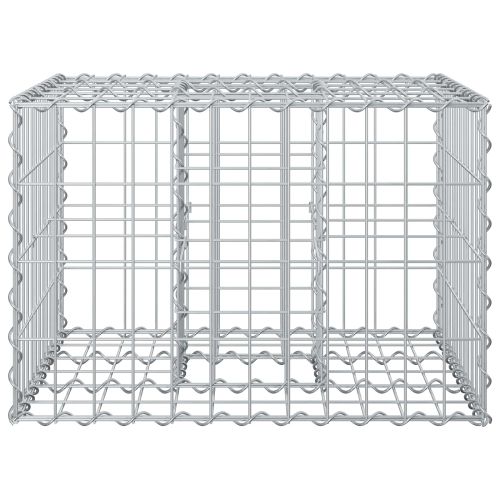 Габиона повдигнато легло Сребрист 60 x 60 x 40 cm