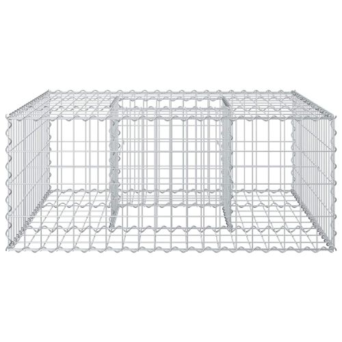 Габиона повдигнато легло Сребрист 100 x 100 x 40 cm