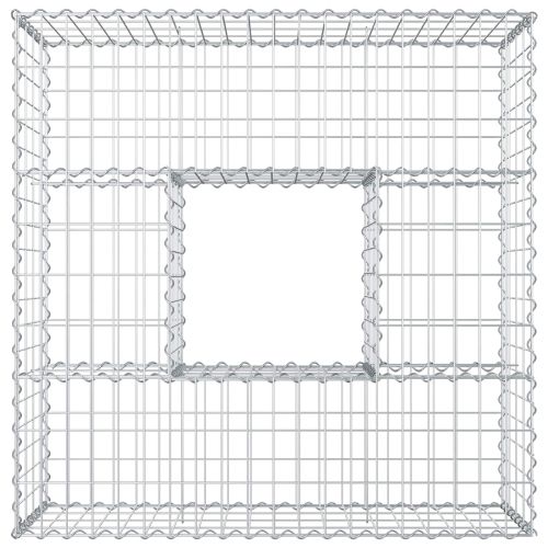 Габиона повдигнато легло Сребрист 100 x 100 x 40 cm