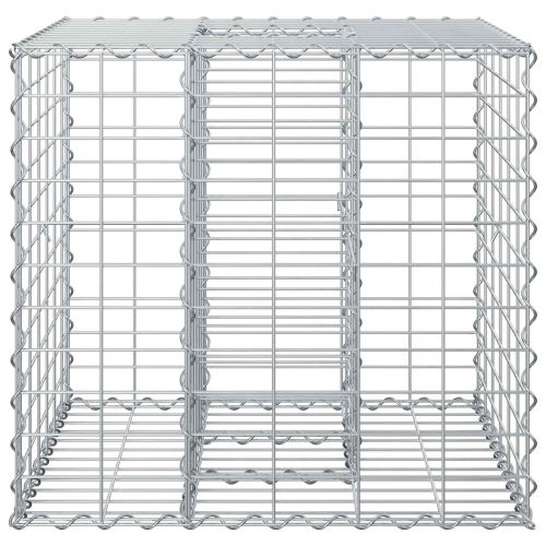 Габиона повдигнато легло Сребрист 60 x 60 x 55 см
