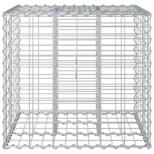Габиона повдигнато легло Сребрист 60 x 60 x 55 см