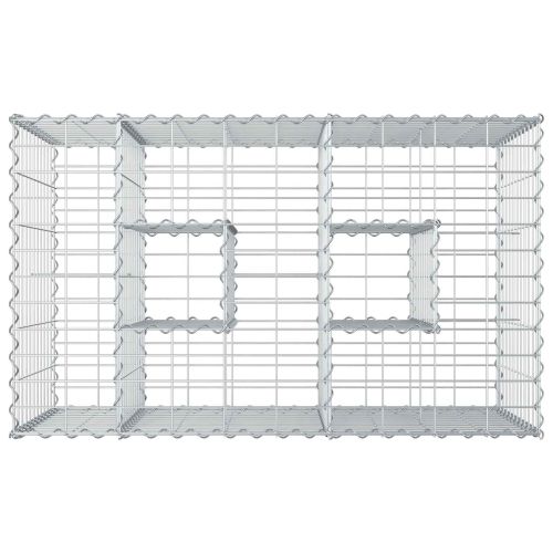 Габиона повдигнато легло Сребрист 100 x 60 x 55 см