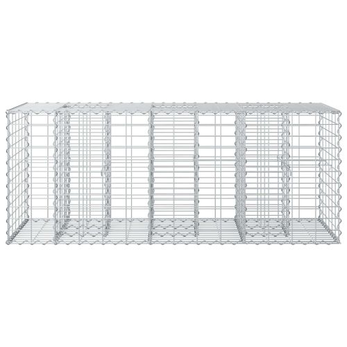 Габиона повдигнато легло Сребрист 140 x 60 x 55 см