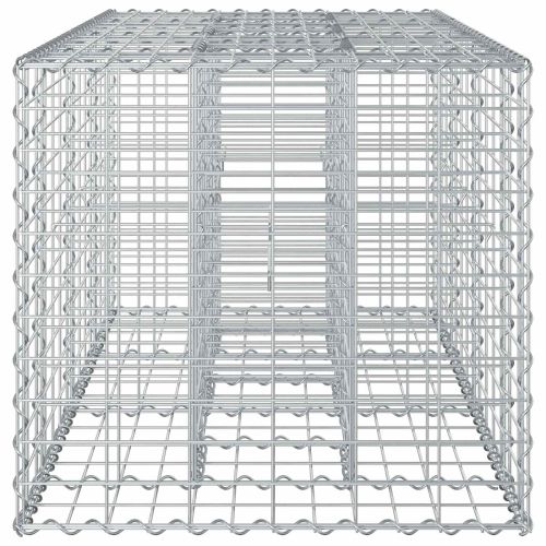 Габиона повдигнато легло Сребрист 140 x 60 x 55 см