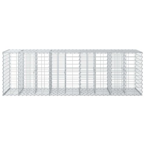 Габиона повдигнато легло Сребрист 180 x 60 x 55 см