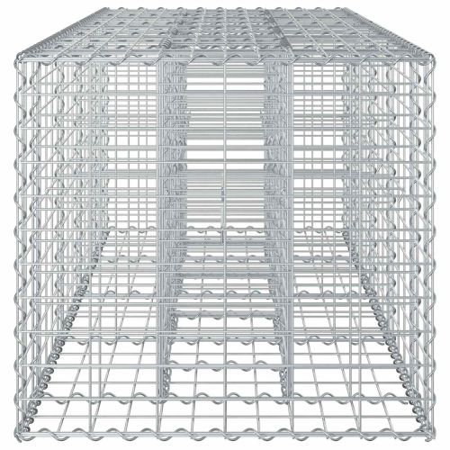 Габиона повдигнато легло Сребрист 180 x 60 x 55 см